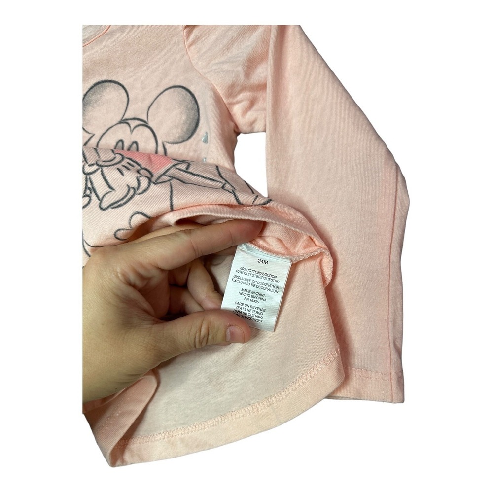 Disney Baby Mickey Minnie Pink Ruffle Shirt 24M Long Sleeve Unisex NWT - Picture 6 of 7